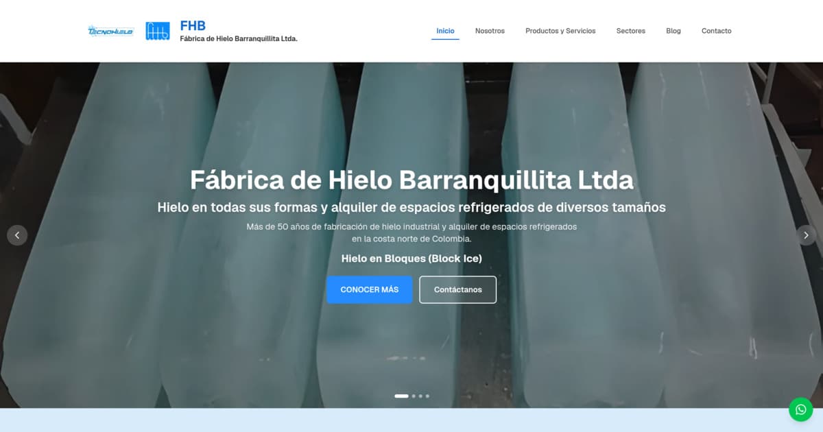 Sitio web de Fábrica de Hielo Barranquillita